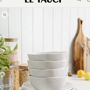 4# Le Tauci White Ceramic 10" Bowls
